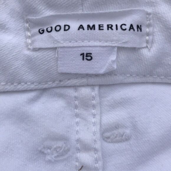 Good American GOOD LEGS CROPPED JEANS Skinny Stretch White Size 15/33 Inseam 27" - Picture 7 of 8